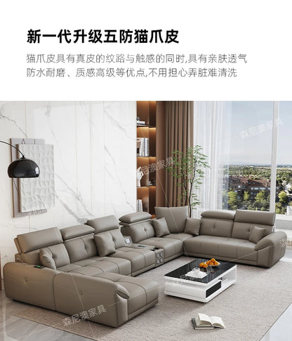 Modern Minimalist Sofa Leather Recliner Corner Living Room Sofa Relaxing Comfortable Muebles Para Habitacion Home Accessories
