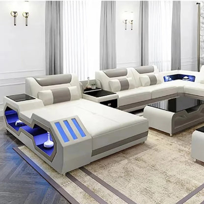 Modern Couch Living Room Leather High Back Comfortable Home Use Sofa