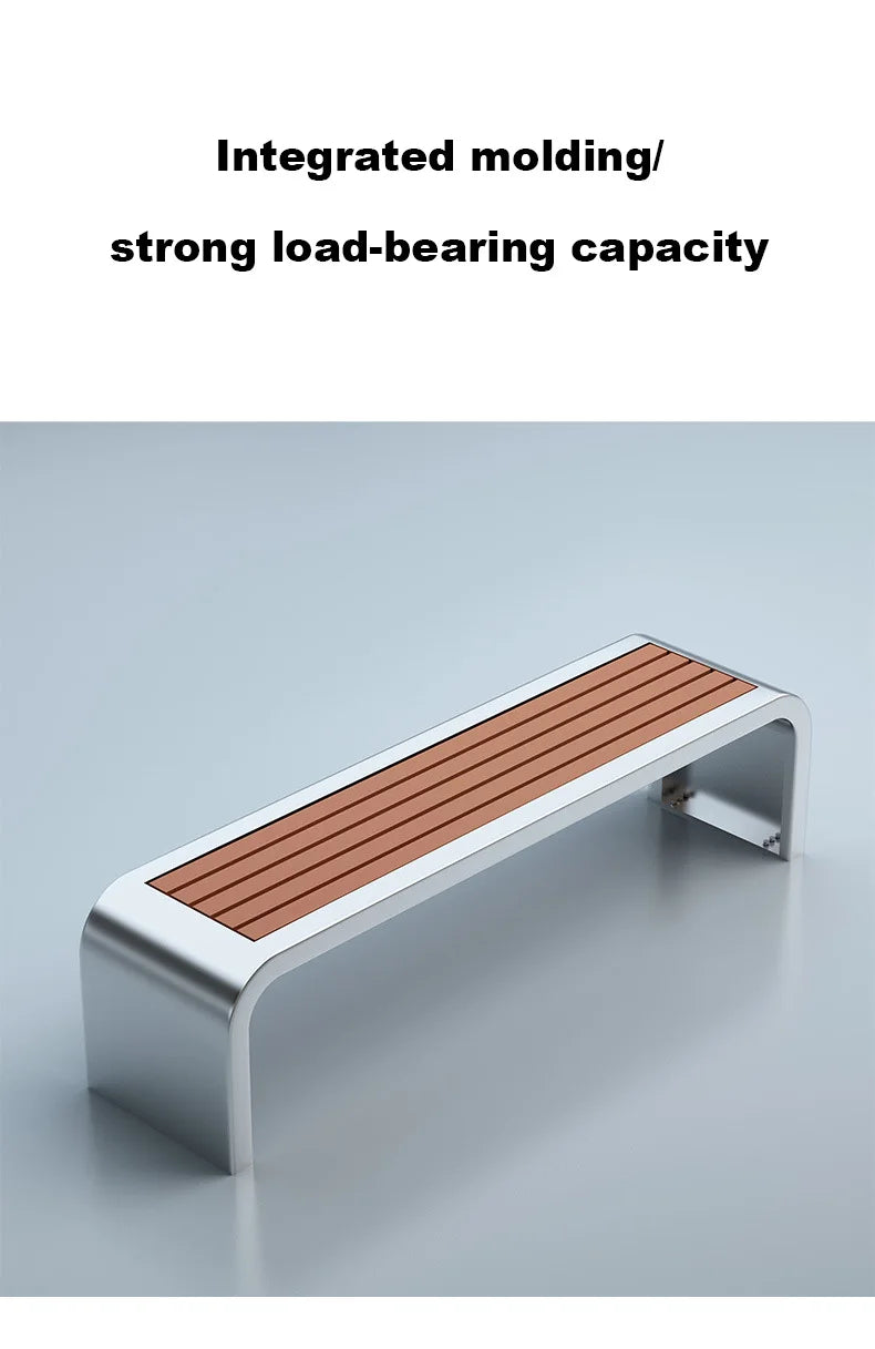 Banc de Patio Anti-Corrosion en acier inoxydable 304, haute qualité, 1.5mm d'épaisseur, mobilier d'extérieur moderne pour salle de sport, centre commercial, supermarché
