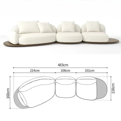 Living Room Coffee Table Designer Creative Three-person Log Style Furniture Modern Simple Modern Morocco Fabric Sectional Sofas