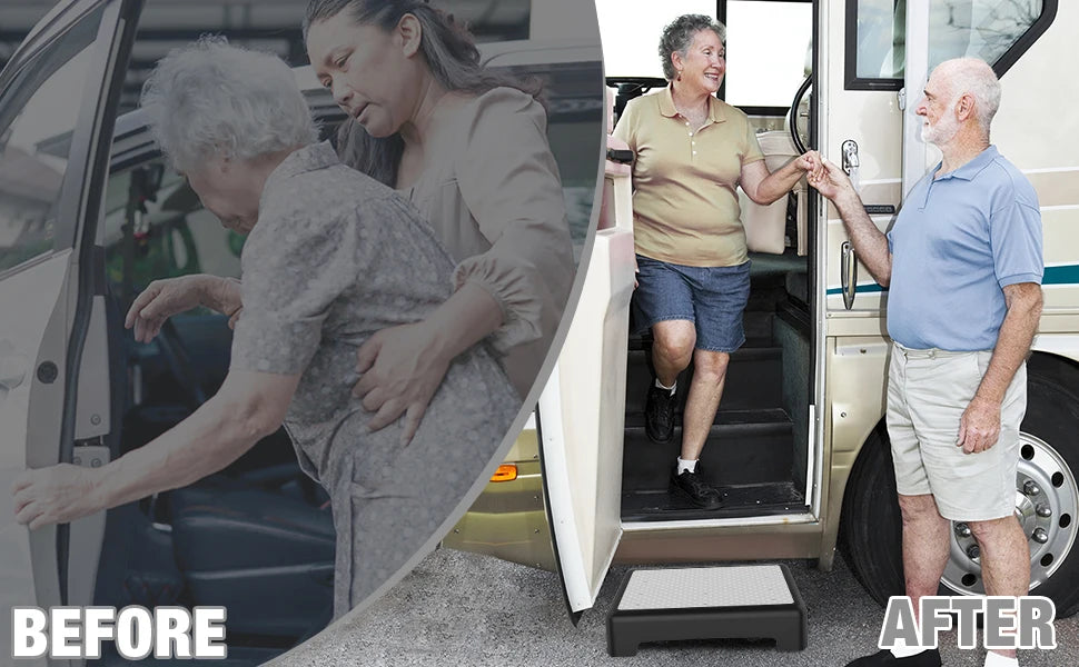 Non-Slip Step Platform Indoor and Outdoor, Portable Step Riser for Adults & Seniors, Safety Step for Car, Bedside, Shower