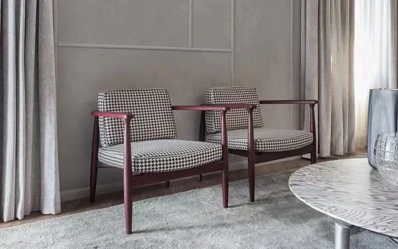 New Chinese Style Nordic Single-Seat Sofa Chair Post-Modern Minimalist Dining Chair Leisure Chair Conference