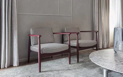 New Chinese Style Nordic Single-Seat Sofa Chair Post-Modern Minimalist Dining Chair Leisure Chair Conference
