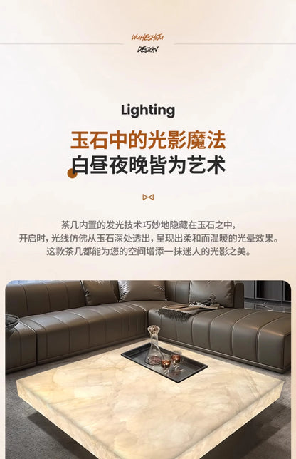 Rectangle Italian Marble Coffee Table Modern Style Luxury Minimalist Unique Coffee Table Living Room Mesa Centro Salon Furniture