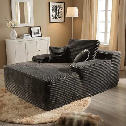 Vacuum compression sofa bed corduroy fabric living room villa bedroom sofa recliner