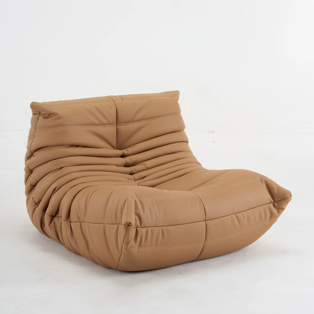Togo caterpillar sofa leisure small apartment bedroom living room can sleep lazy sofa cream wind single recliner