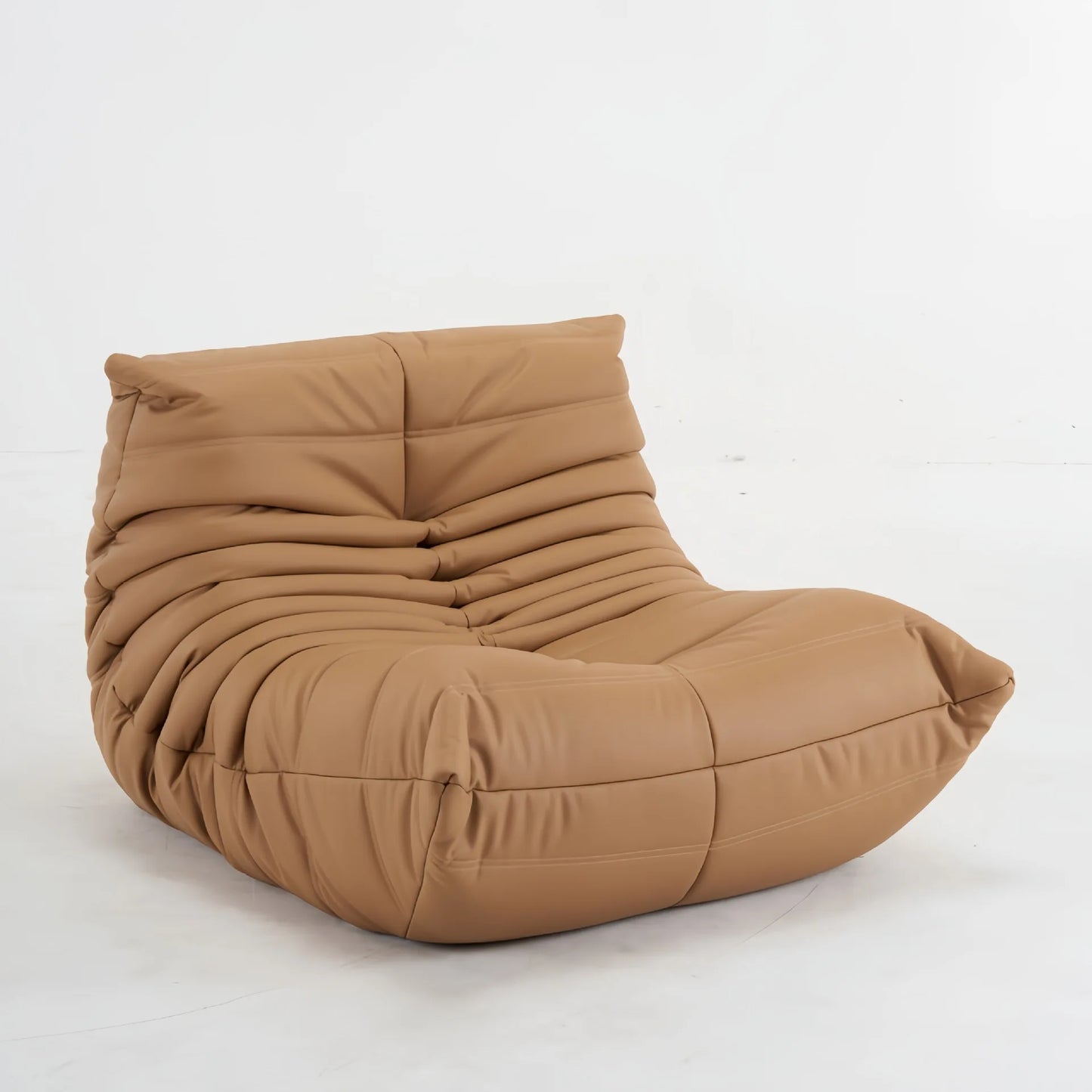 Togo caterpillar sofa leisure small apartment bedroom living room can sleep lazy sofa cream wind single recliner