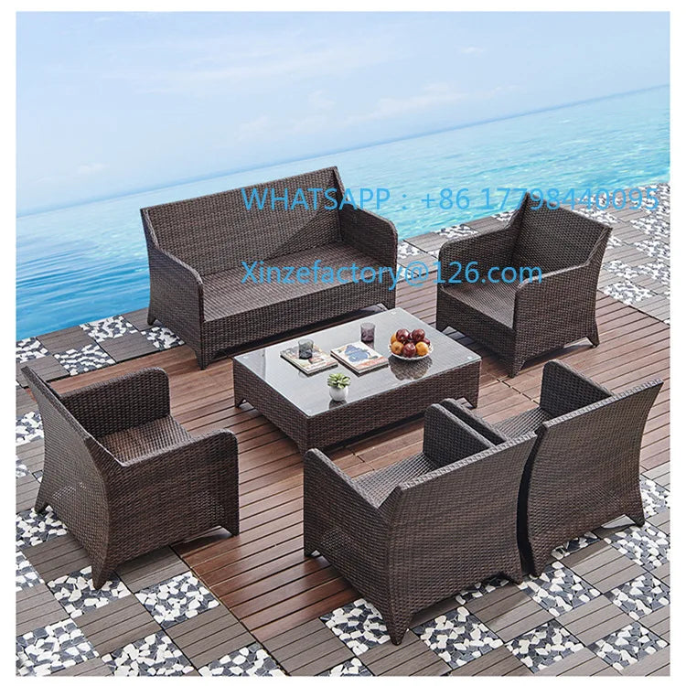 Customizable rattan sofa coffee table outdoor leisure