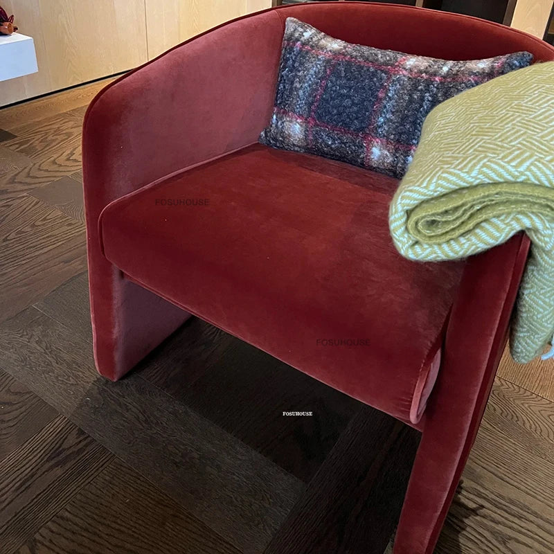 Leisure Fabric Living Room Chairs Designer Lazy Recliner French Living Room Furniture Home Balcony Coffee Shop Backrest Armchair