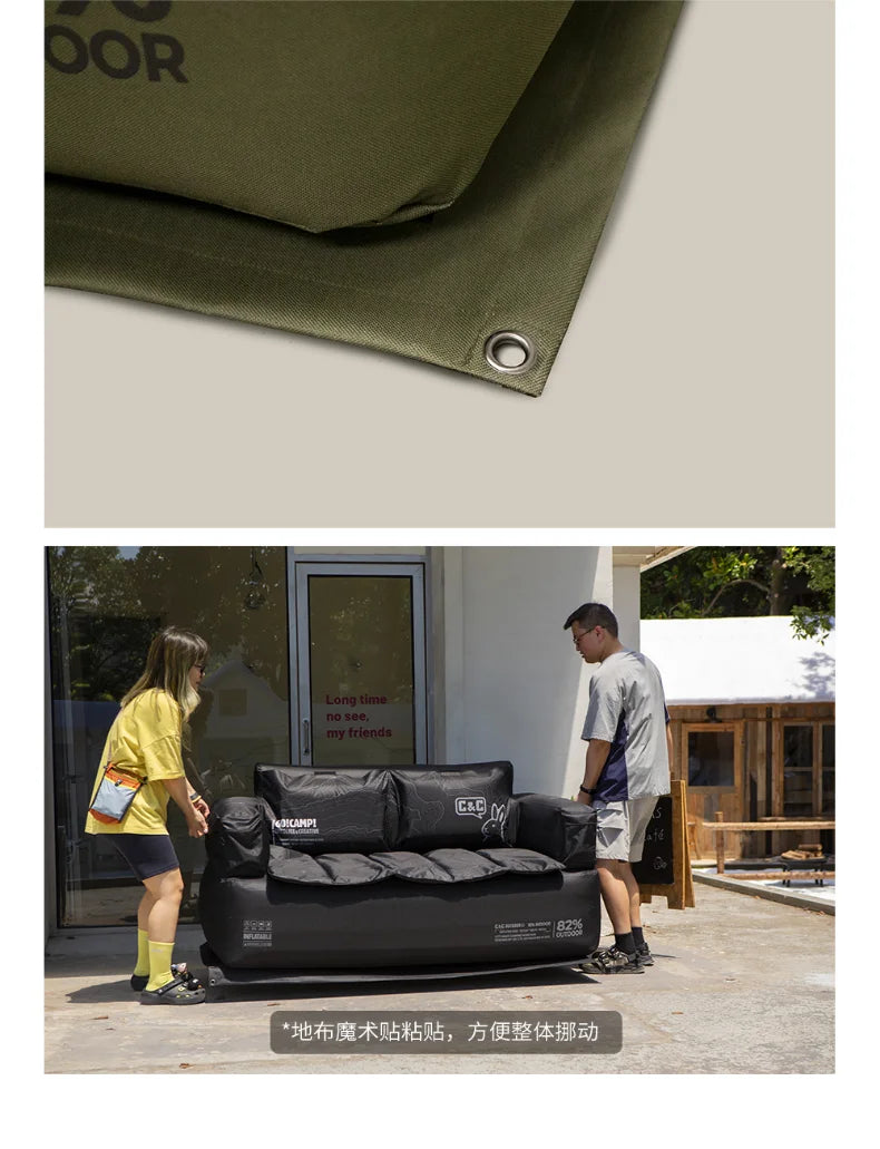 Double and Single Inflatable Sofa with Built-in Air Pump, Comfortable and Portable for Camping and Leisure Home Use