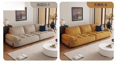 Cream style fabric sofa, modern light luxury living room small apartment sofa, cat claw cloth