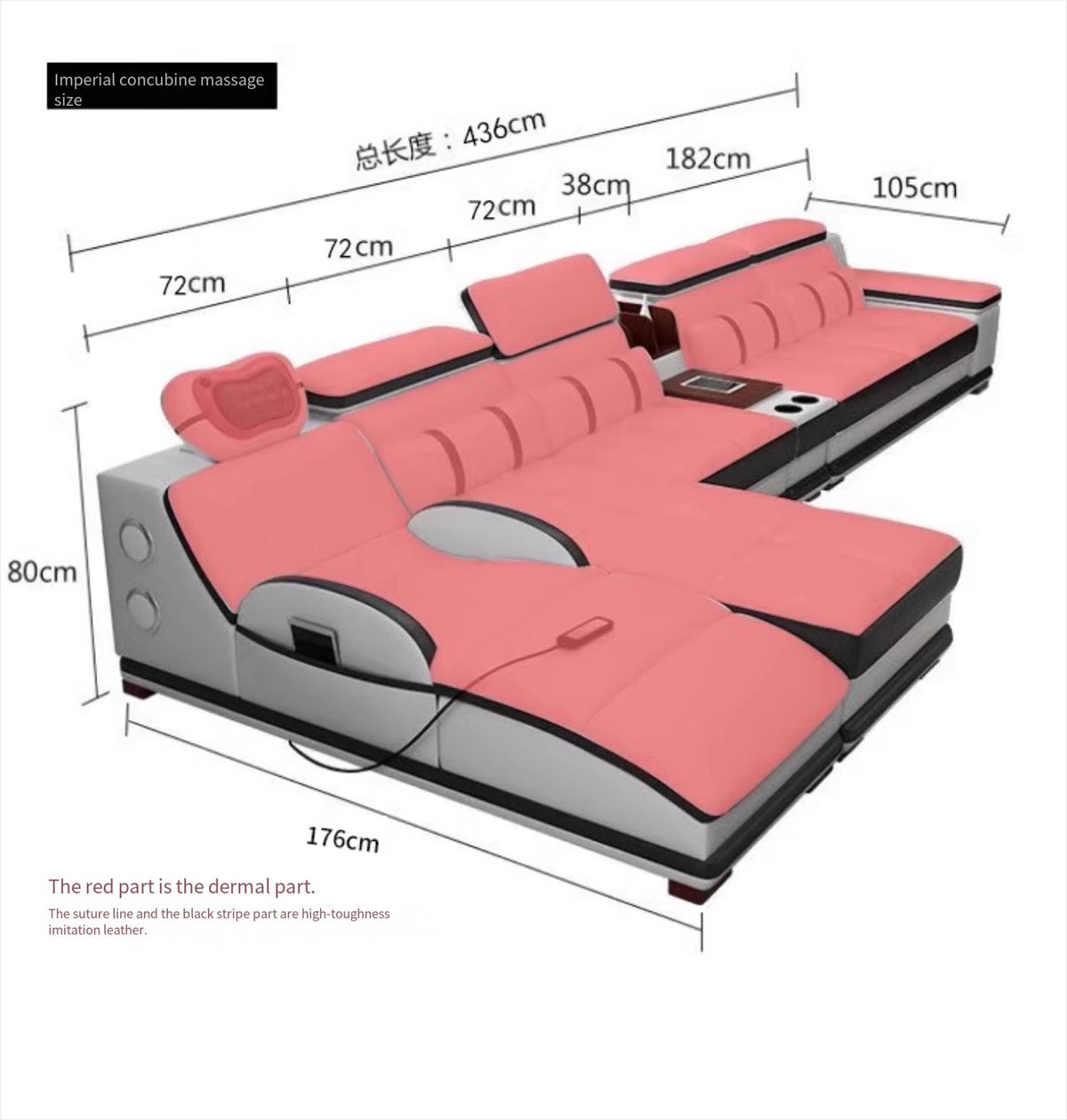 Massage Modern Leather Sofa Luxury Multi Functional Italian Recliner Sofa Couch Puffs Divano Da Soggiorno Living Room Furniture
