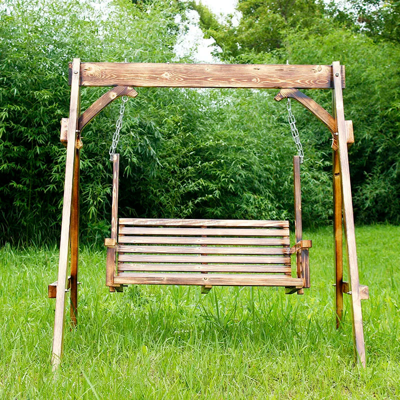 Advanced Wooden Patio Swings Balcony Villa Courtyard Fashion Patio Swings Hotel Simplicity Outdoor Furniture Columpiar Lsqq