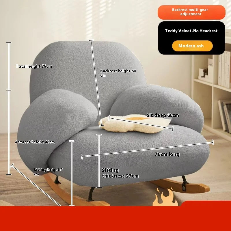 Customizable Modern Ergonomic White Chairs Minimalist Living Room Recliner Lounge Chairs Floor Bedroom
