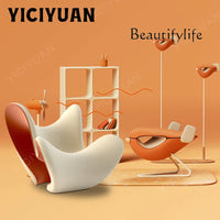 Nordic creative love FRP living room recliner model room special-shaped fabric single chair leisure chair