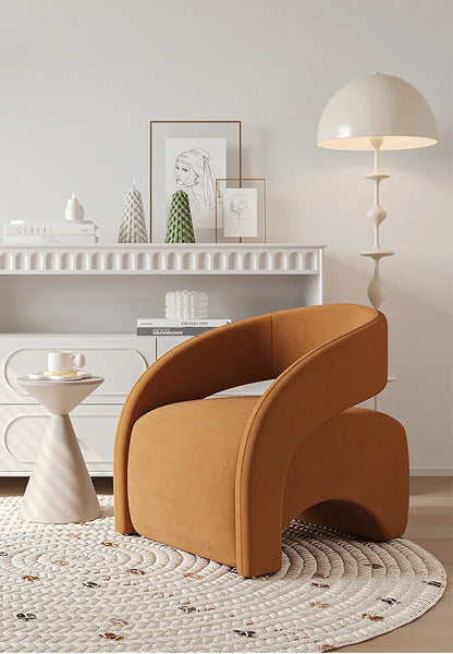 A Nordic Light Luxury Curved Balcony Chair Design Sense Living Room Lazy Single Sofa Leisure Chair