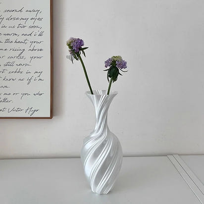 Modern Style Vase Room Decoration Plastic Flower Vase Wihte Black Flower Bottle Aesthetic Floral Arrangement Display Vase