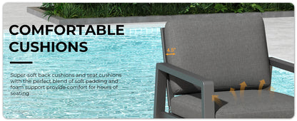 Ready to Ship Hot Sale Metal Outdoor Sofa Set Weather Resistance Patio Conversation Set Waterproof Garden Sofa Set Modern