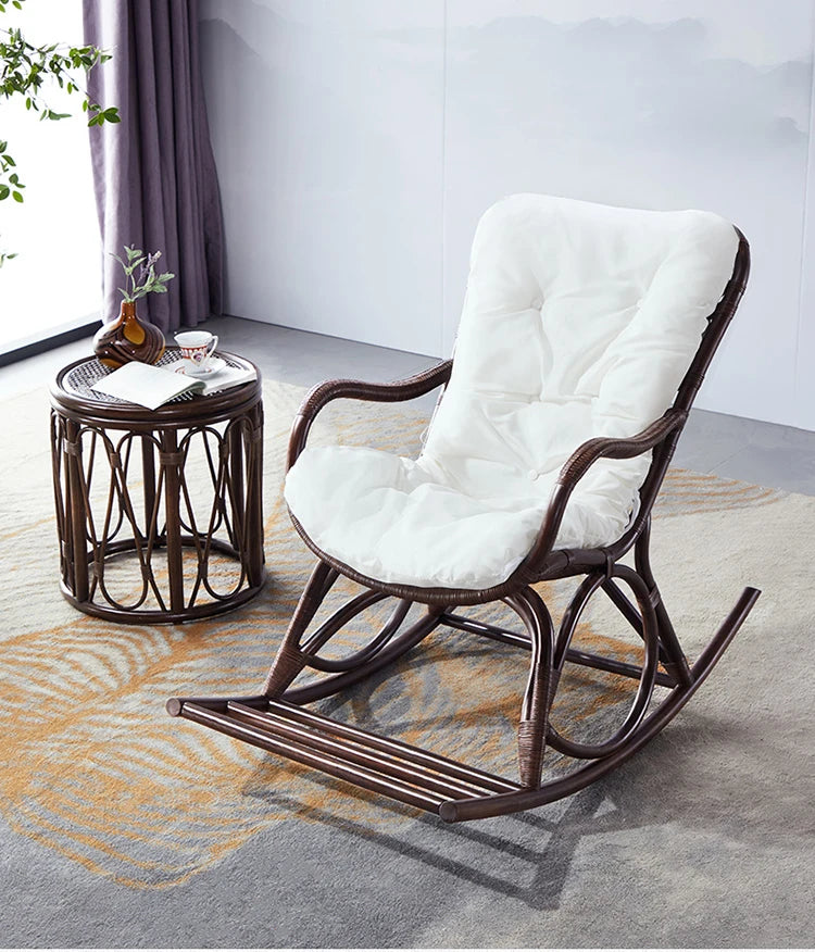 Modern Rattan Swing Chair Multi-Scene Recliner Living Room Balcony Lazy Sofa Vacation Rental Portable Leisure Seat