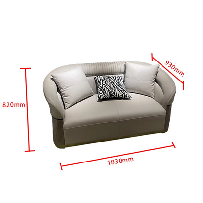FF Italian Style Light Luxury Genuine Leather Sofa Villa Living Room Large and Small Suite Combination