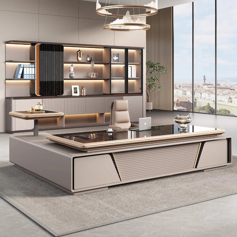 Lift luxury boss table Minimalist Modern Leadership Office Furniture Manager computer desks escritorios de computadora furniture