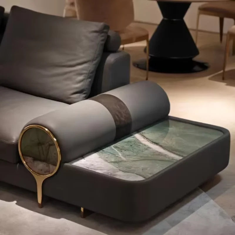Modern European luxury villa split sofa can be customized living room modular set leather fabric wooden sponge