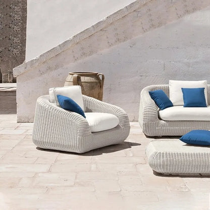 Outdoor courtyard rattan sofa rattan chair leisure sun room outdoor garden terrace round rattan sofa chair open-air furniture