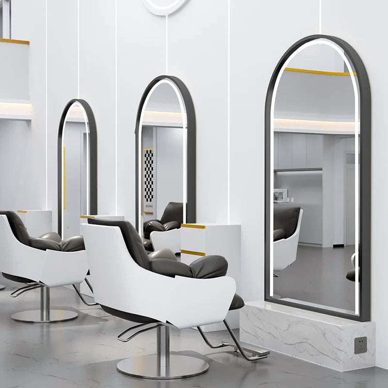 HJ Barber Shop Mirror Quick Cut Special Mirror Hair Salon Internet celebrity hair salon Full Lamp Mirror