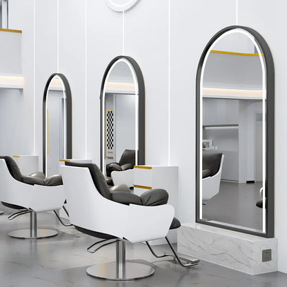 HJ Barber Shop Mirror Quick Cut Special Mirror Hair Salon Internet celebrity hair salon Full Lamp Mirror