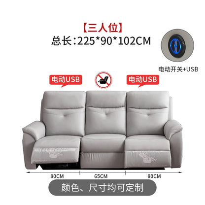 Comfort Electric Recliner Sofa Leather Sectional Genuine Retractable Combined Couch Bed Convertible Divano Letto Furnitures