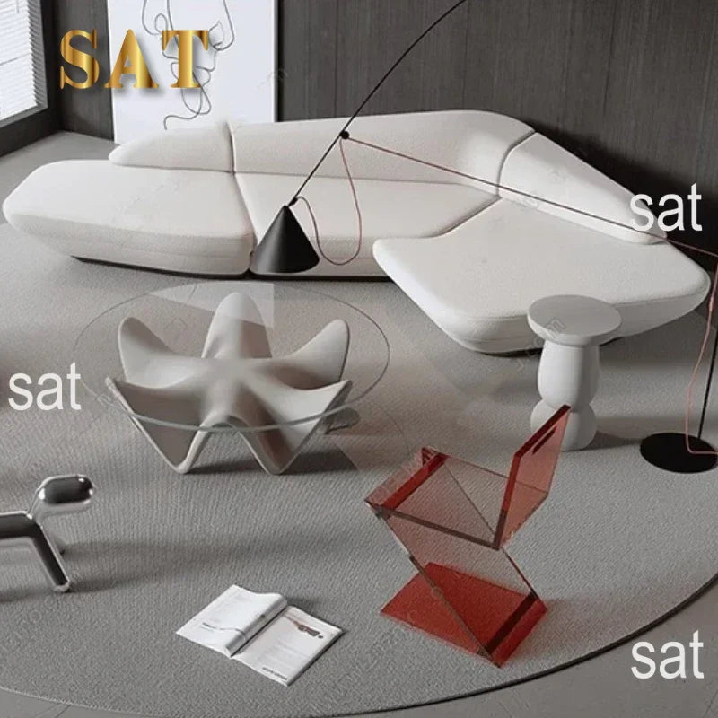 Curved Sofa Reception Modern Designer High Quality Room Decor Living Room Sofas Relaxing Leisure Salon Muebles Furnitur