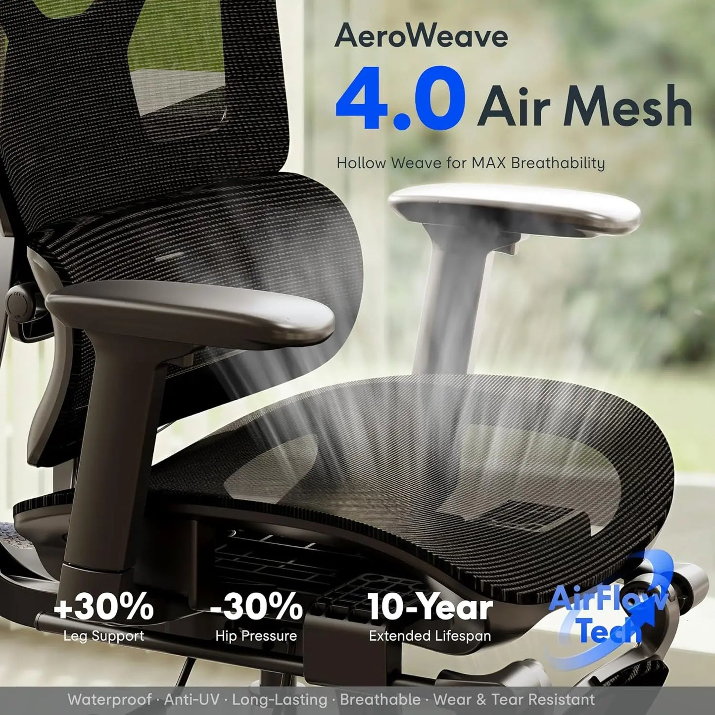 Premium Ergonomic Office Chair,3D Adjustable Armrests,Dynamic Lumbar Support,Recline Tilt & Footrest, Custom