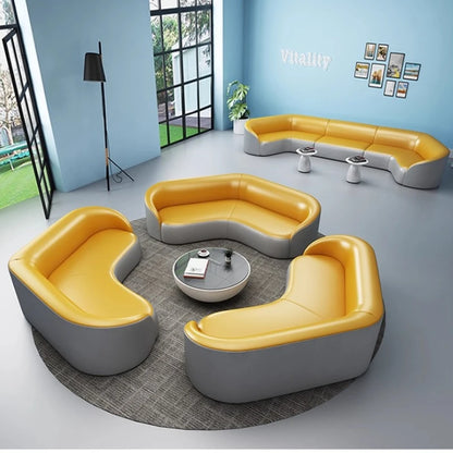 Cuir artificiel réception bureau canapé affaires salon combinaison irrégulière fauteuil canapé salon chambre canapé meubles