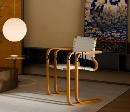 X Woven Vintage Solid Wood Retro Dining Chair Armchair New High-End