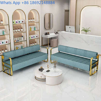 Furniture Barber Shop Sofa Waiting Salon Special Chair Hair Salon Rest Area Stainless Steel Sofa Chair