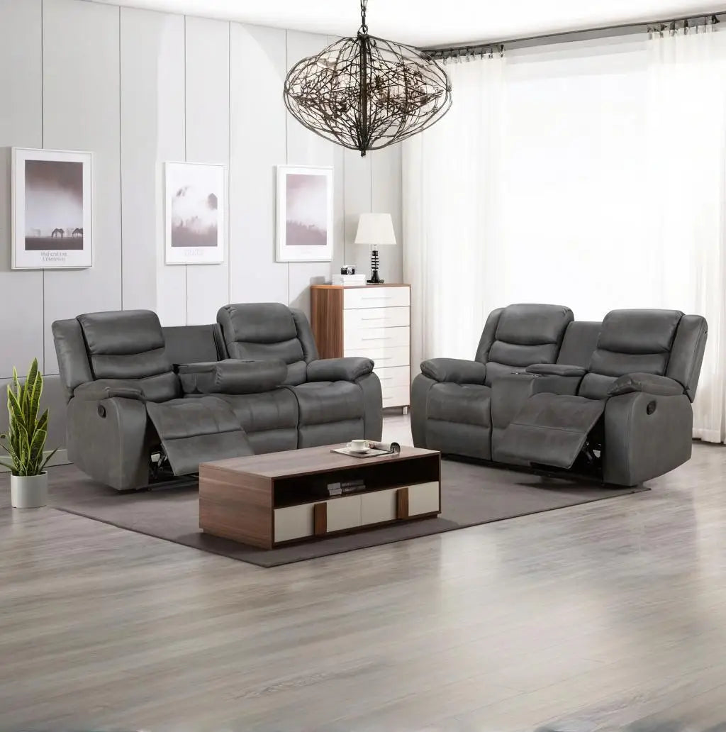 Modern Executive Electric Recliner Sofa Set Multi-Function Leather Fabric Extendable Features for Living Room Furniture
