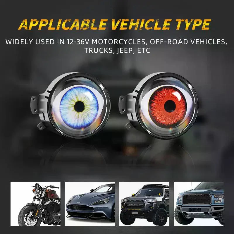 Car Devil Eye LED Headlight 6 Low Light Modes Control The Atmosphere In The Car Universal Motorcycle Lens Headlight