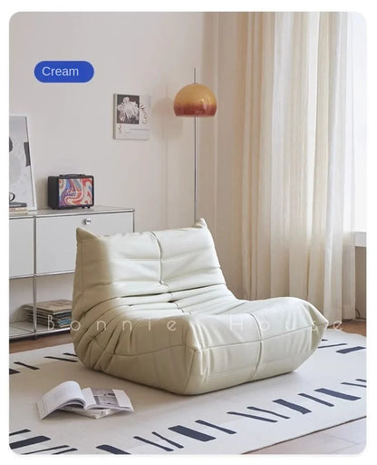 Black caterpillar sofa lazy single leisure chair togo original small apartment balcony living room lying down leather