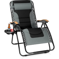 Sophia & William Oversize Zero Gravity Chair, Padded Recliner with Free Cup Holder, Supports 400 LBS (Grey)