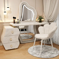 User-friendly Nordic Led Mirror Dressing Table Brown Drawer Bedroom Light Dressing Table Beautiful Storage Furniture Comfy