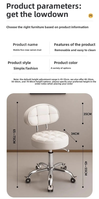 Big work stool hair cutting chair rotating lifting round stool pulley hair salon special beauty stool