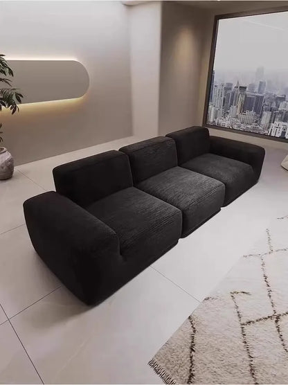 Simple Style Vacuum Compression Living Room Sofa Light Luxury Furniture Corduroy Sponge Filling Multi-Person Sofa Customization