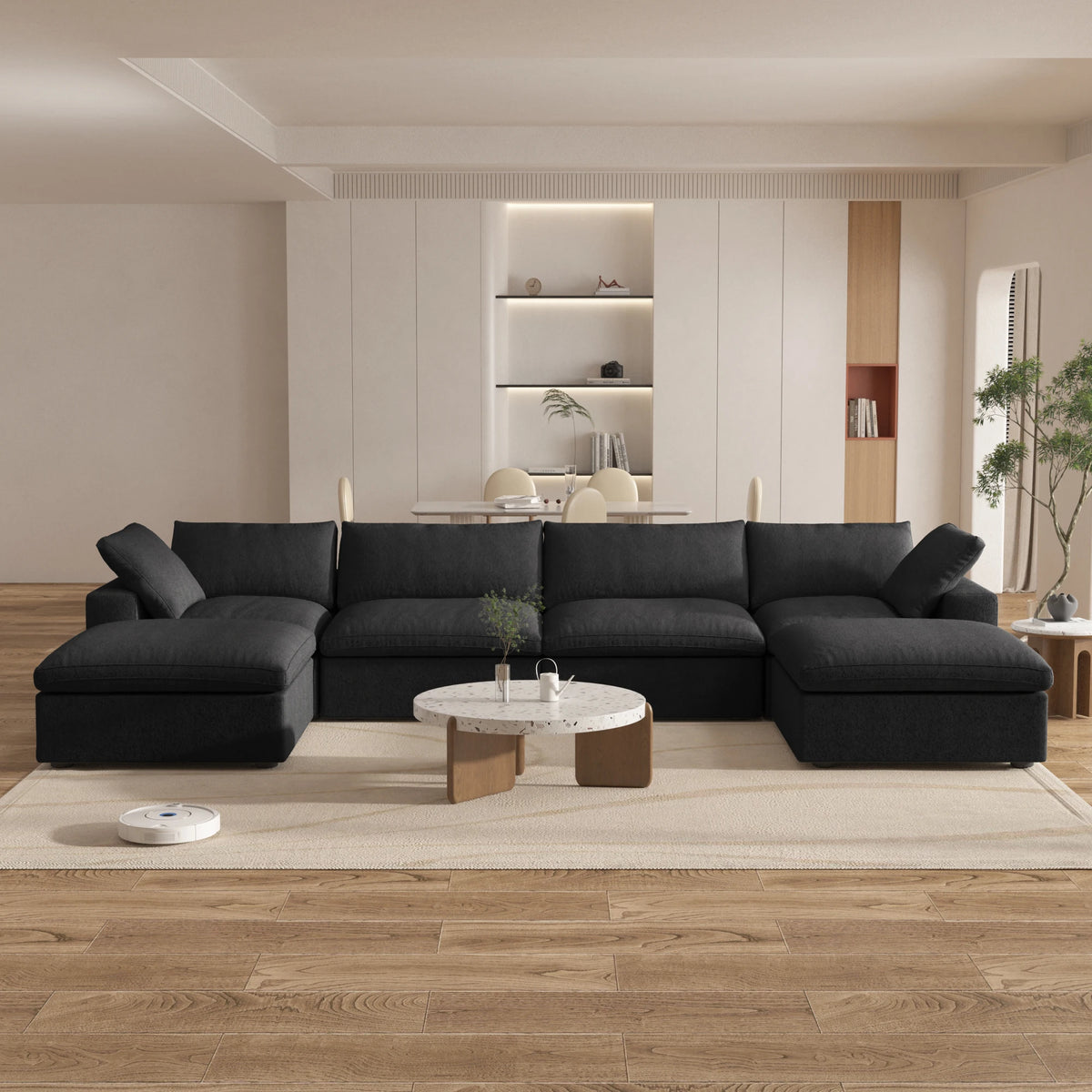 Cloud Modular Sectional Sofa with 2 Storage Ottomans 160.6