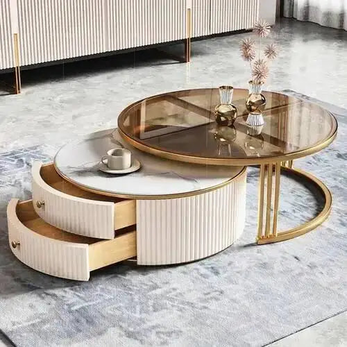 Cute Korea Luxury Marble Glass Modern Nordic Coffee Side Table Tables Effect Living Mesa Room De Centro De Sala Home Furniture