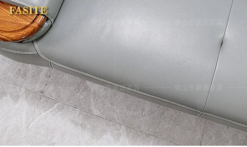 New Chinese black gold wood leather sofa high-end luxury villa living room simple concubine corner household solid wood