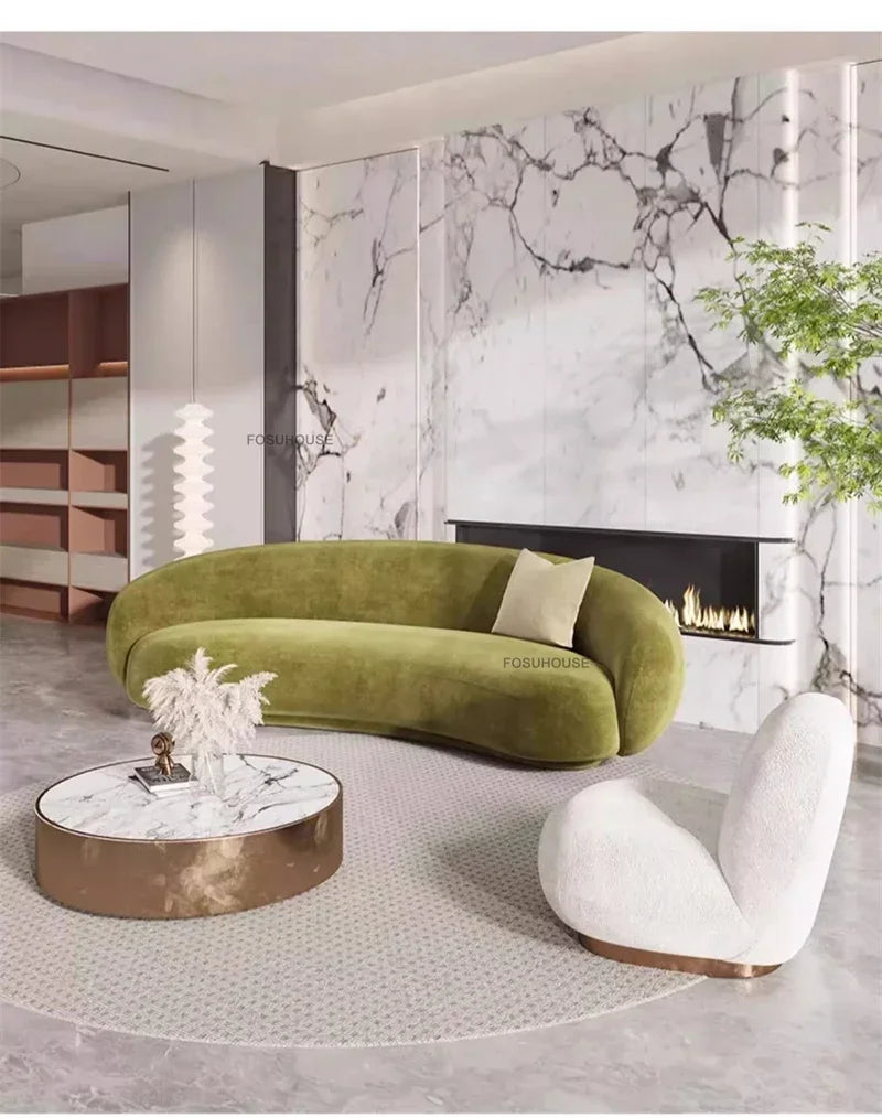 Recliner Luxury Sofa New In Floor 3 Seater Full Body Design Couch Minimalist Green Design Canape Salon Living Room Furniture