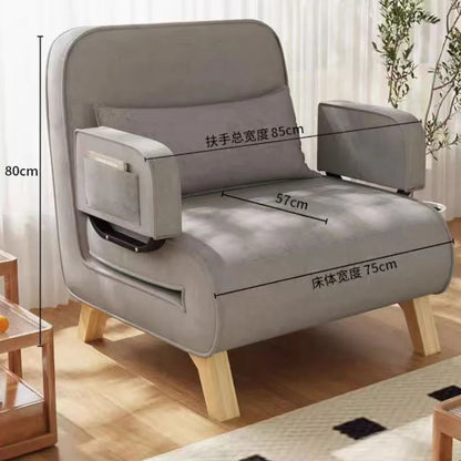 Dual-use, living room, small apartment, single, double, multi-person, solid wood legs, sofa, lazy, foldable, multi-functional
