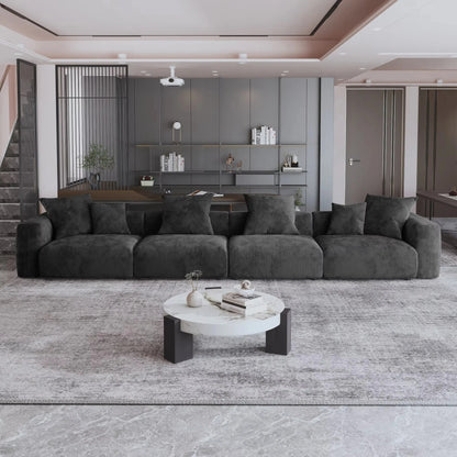 For American Vacuum Compression Black Modular Combination Sofa Sofa Large Corduroy Fabric Sofa Set