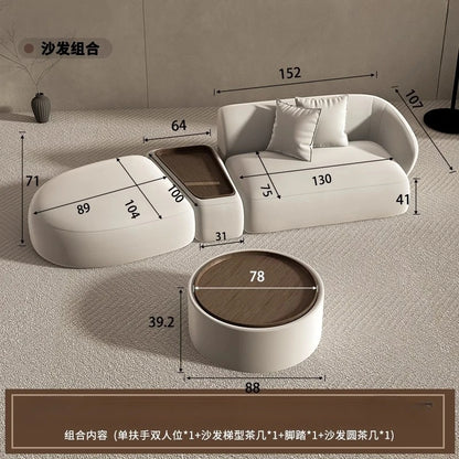 Curved Sofa Special Shaped Designer Beauty Salon Couch Lounge Area Sofa Coffee Table Set Furniture Velvet Living Room Sofas