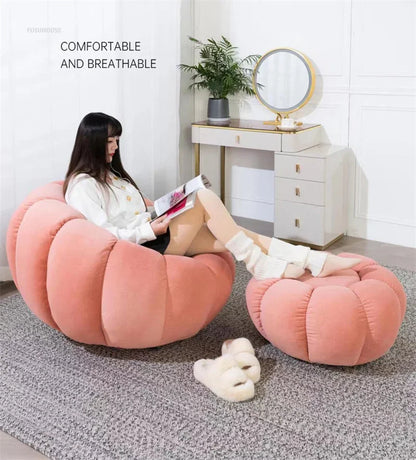 Modern Living Room Sofa Lambswool Pumpkin Sofa Chair Creative Home Balcony Swivel Lounge Chair Fitting Room Bedroom Single Sofas